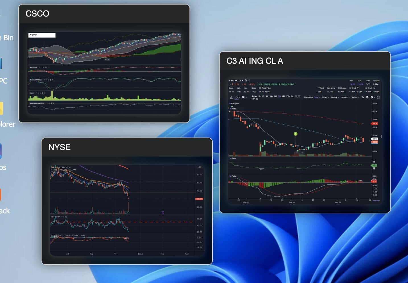Finance — Simulated desktop interface