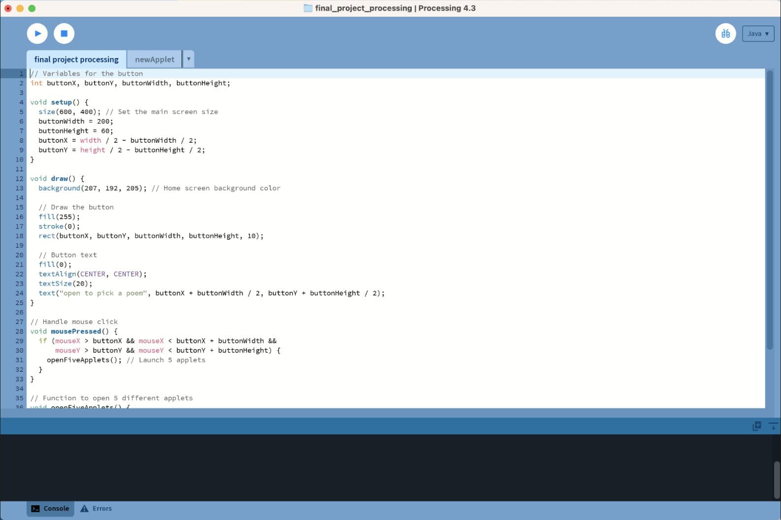 Processing sketch