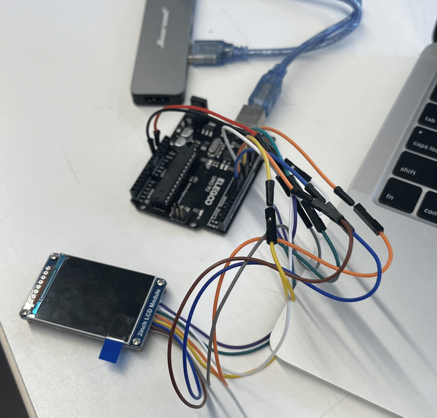 Screen setup inside doll